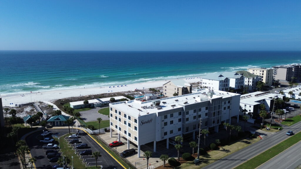 Sundrift Inn beachfront hotel on Okaloosa Island with Gulf of Mexico views near Destin and Fort Walton Beach Florida
