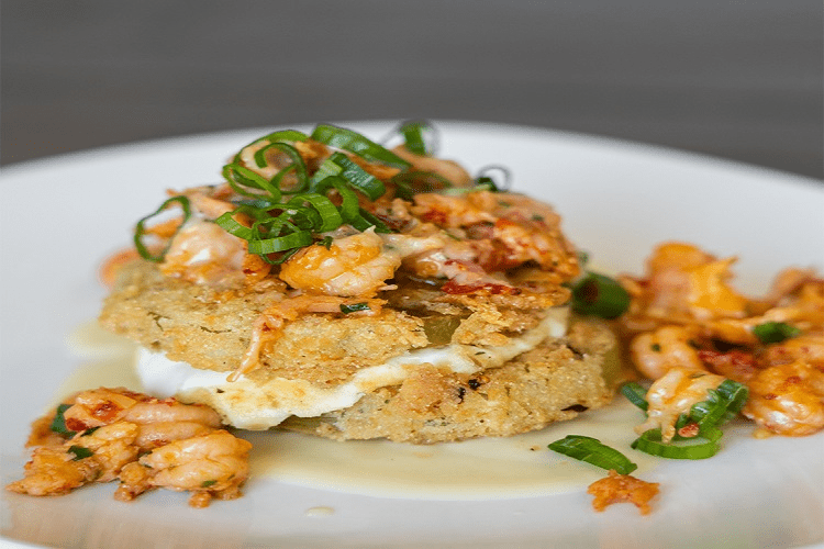 Shrimp dish served at The Edge Restaurant on Okaloosa Island featuring fresh Gulf seafood and coastal flavors
