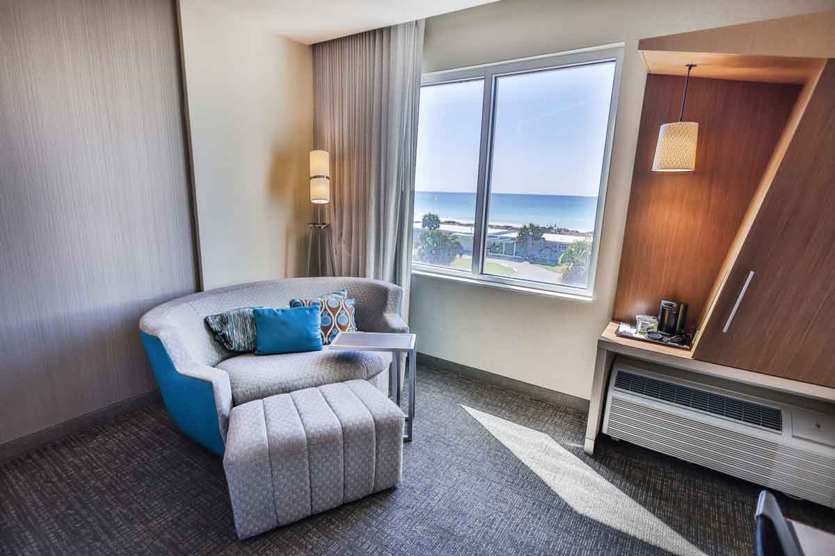 Sundrift Inn oceanfront king 2 room in Fort Walton Beach Florida with Gulf view and seating area