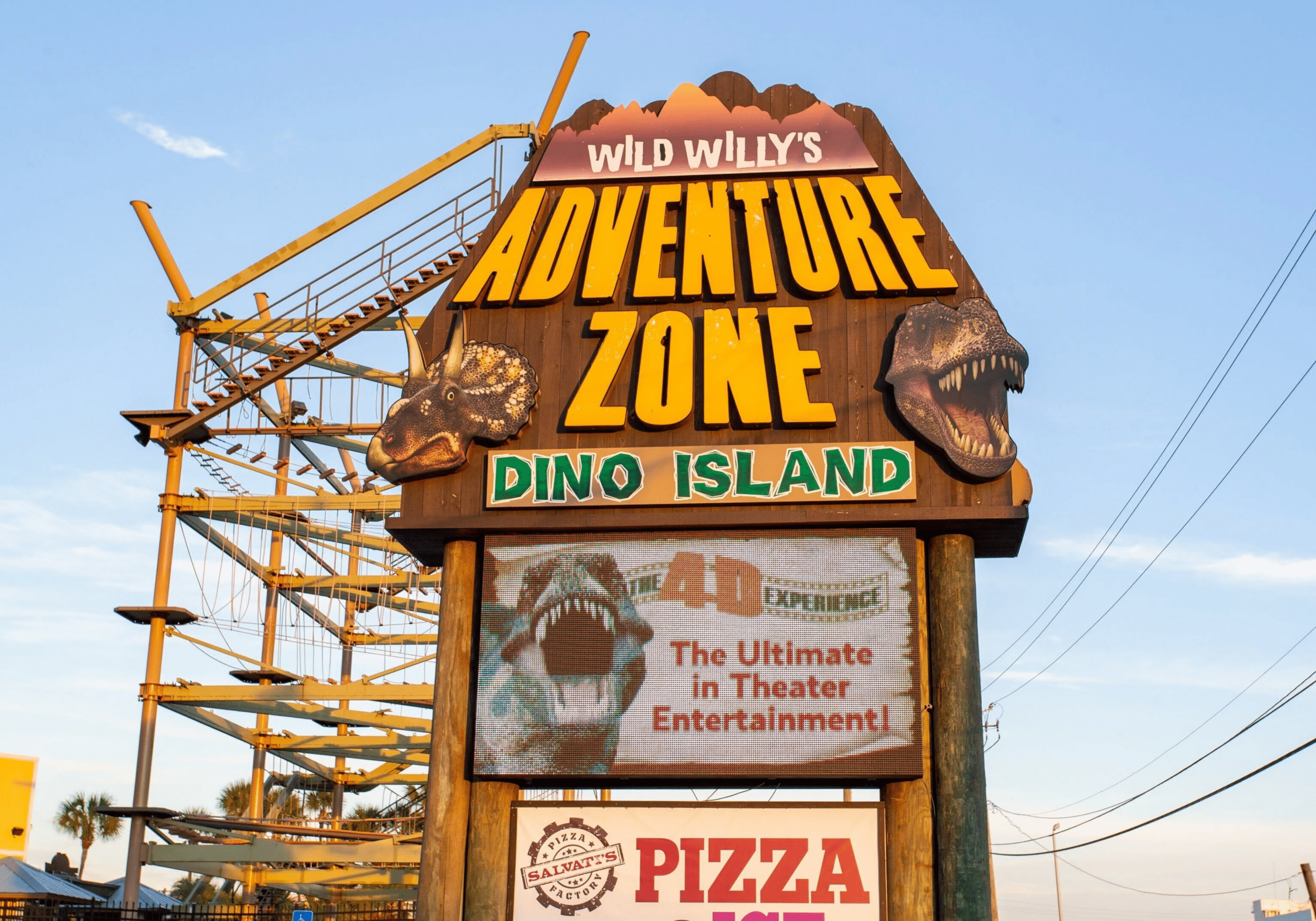 Wild Willy’s Adventure Zone entrance sign in Fort Walton Beach Florida