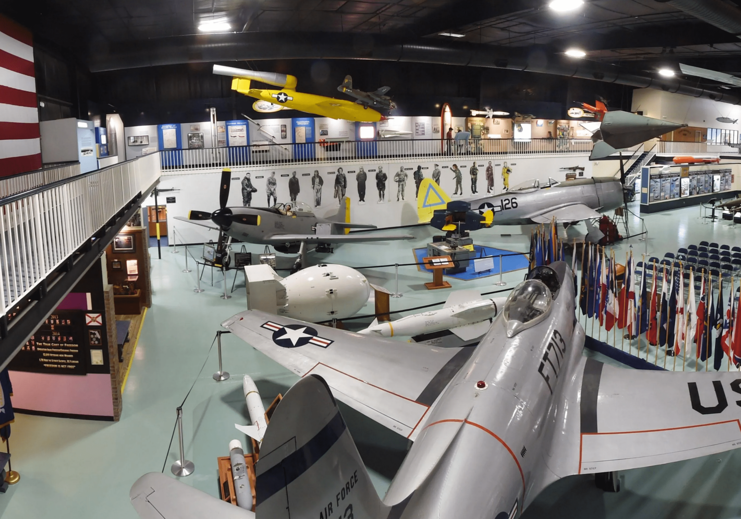 Air Force Armament Museum aircraft exhibits in Fort Walton Beach Florida